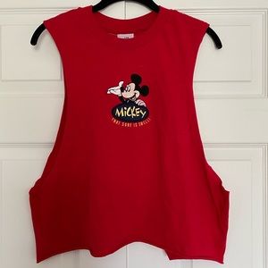 Vintage Mickey Mouse Cropped Muscle Tee